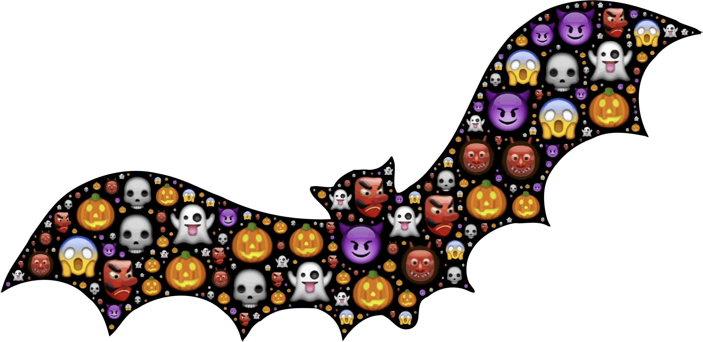 Colorful Halloween Bats - Halloween Bat (2374x1156)