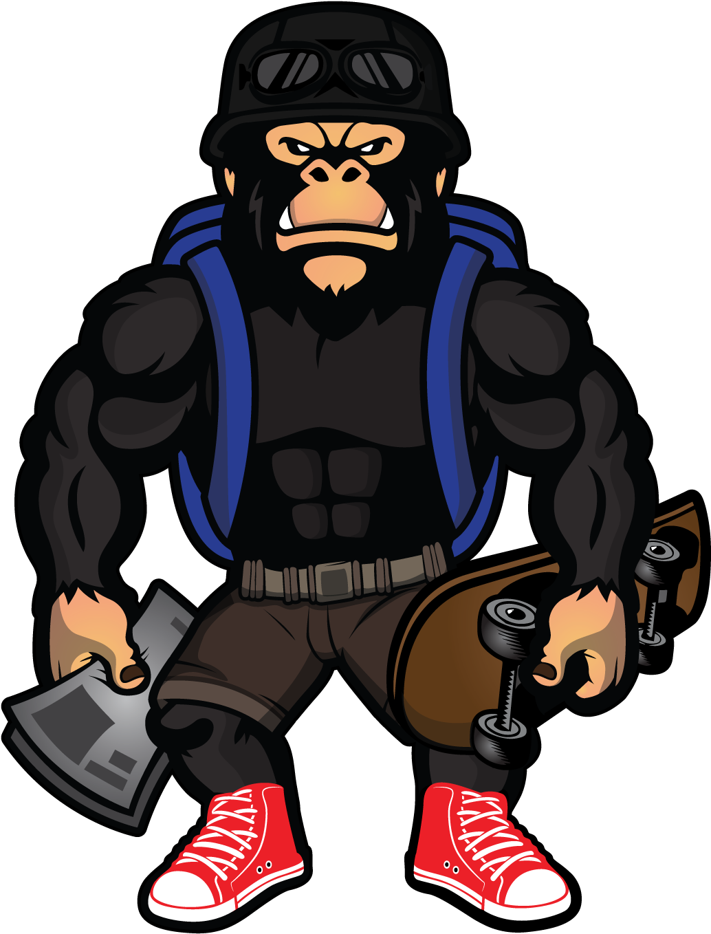 Gorilla Clipart Guerilla - Cartoon (1962x1400)