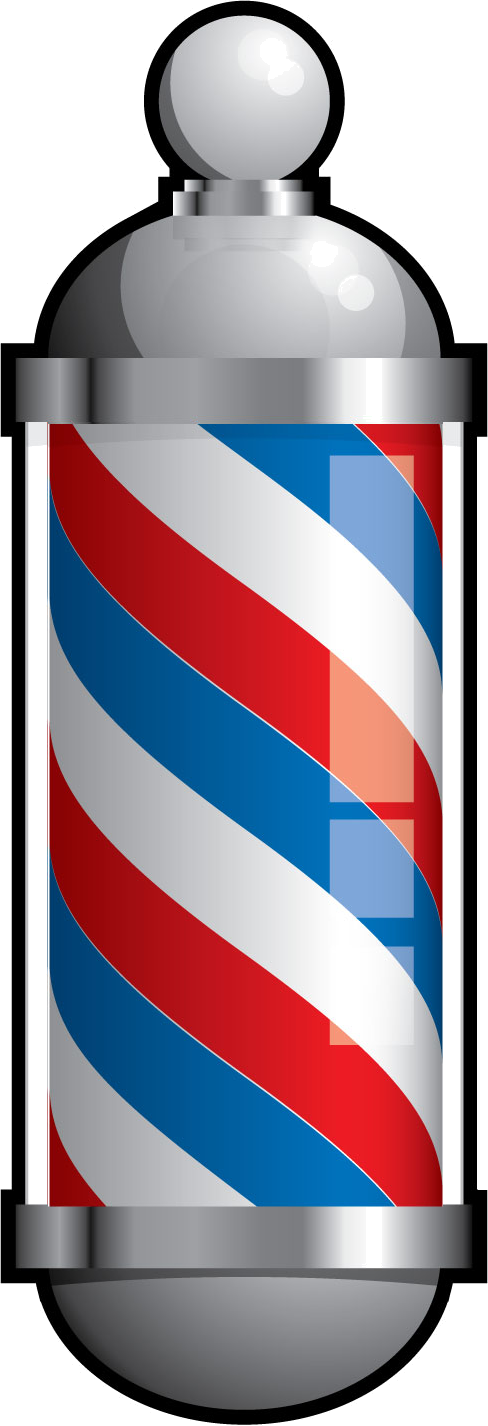 Barber Stripes Clip Art - Transparent Barber Shop Pole Png (488x1426)