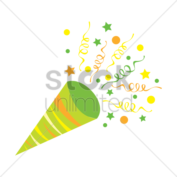 Party Poppers Clipart Party Popper Confetti Clip Art - Birthday Party Popper Clipart (600x600)