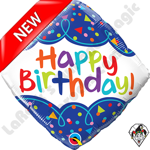 Qualatex 18 Inch Diamond Birthday Scribble Confetti - Qualatex 18 Inch Diamond Birthday Scribble Confetti (480x480)