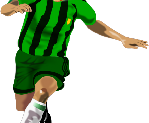 Football Player Clipart - Cartoon Soccer Player (640x480)