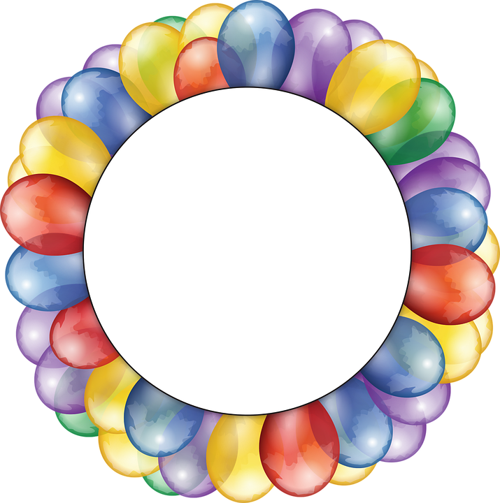 Balloons Circle Frame Copy Free Vector Graphic - Circle Frame Png (715x720)