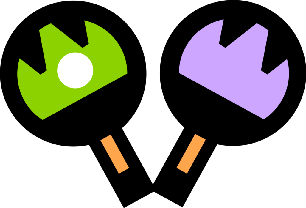 Vector Illustration Of Game Of Table Tennis Ping Pong - Vector Illustration Of Game Of Table Tennis Ping Pong (1027x700)