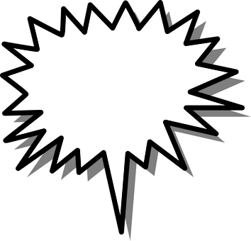 Speech, Shape, Star, Burst, Arrow - Spiky Speech Bubble Png (354x340)