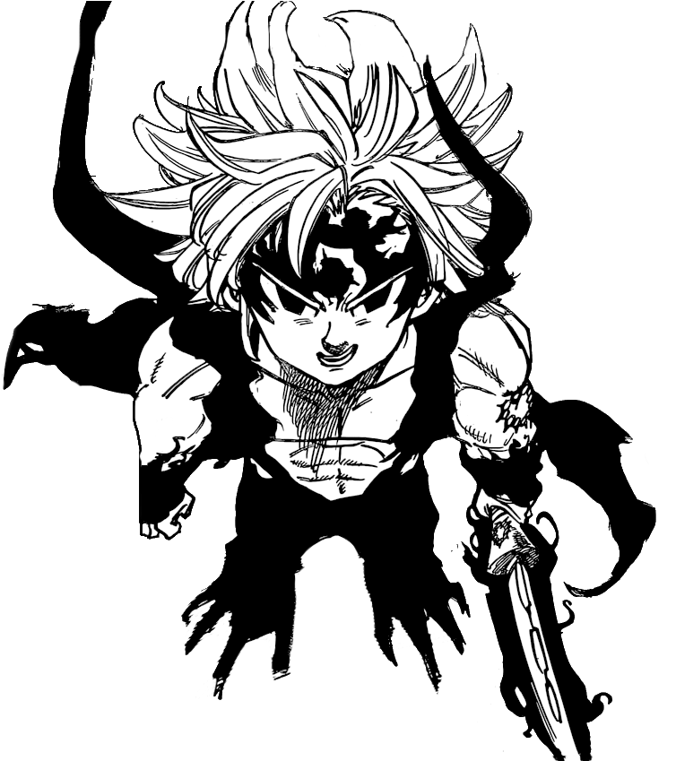 Svg Black And White Library Related Image - Meliodas Assault Mode (775x848)