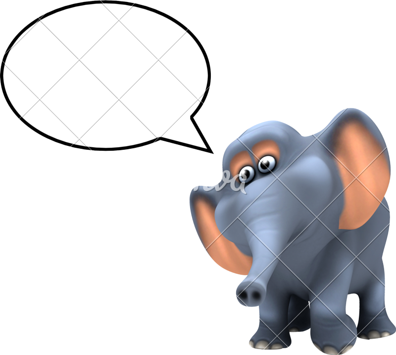3d Elephant Talks - Cartoon (800x716)