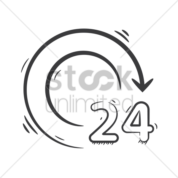 24 Hours Service Icon Vector Image - 24 Hours Service Icon Vector Image (600x600)