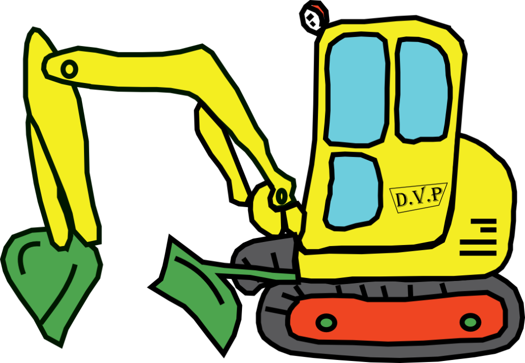 Daves Digger - Grävskopa Tecknad (1024x708)