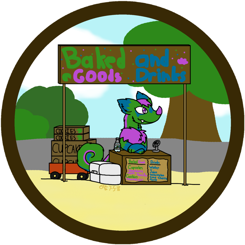 Summer Food Stand By Aya The Dragon Fox77 - Cartoon (903x885)