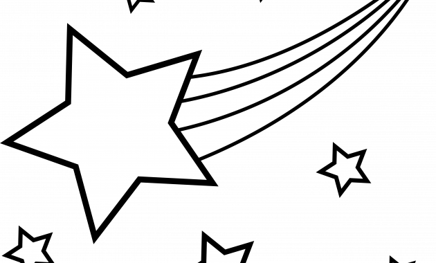 Clipart Black And White Out Line Free Download Clip - Black And White Shooting Star Clipart (630x380)