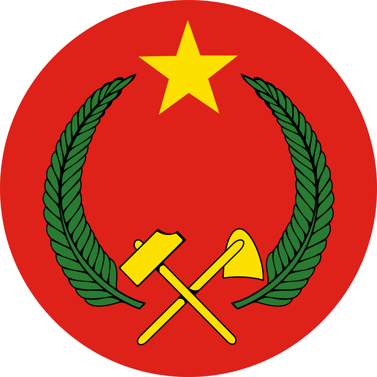 French Communist Party Symbol - Parti Congolais Du Travail (1200x1200)