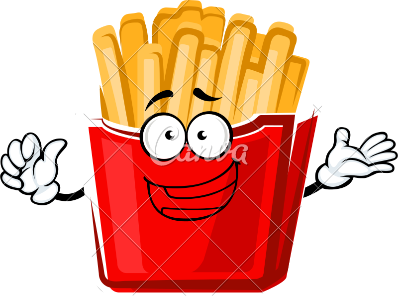French Fries Cartoon Character - French Fries (800x594)