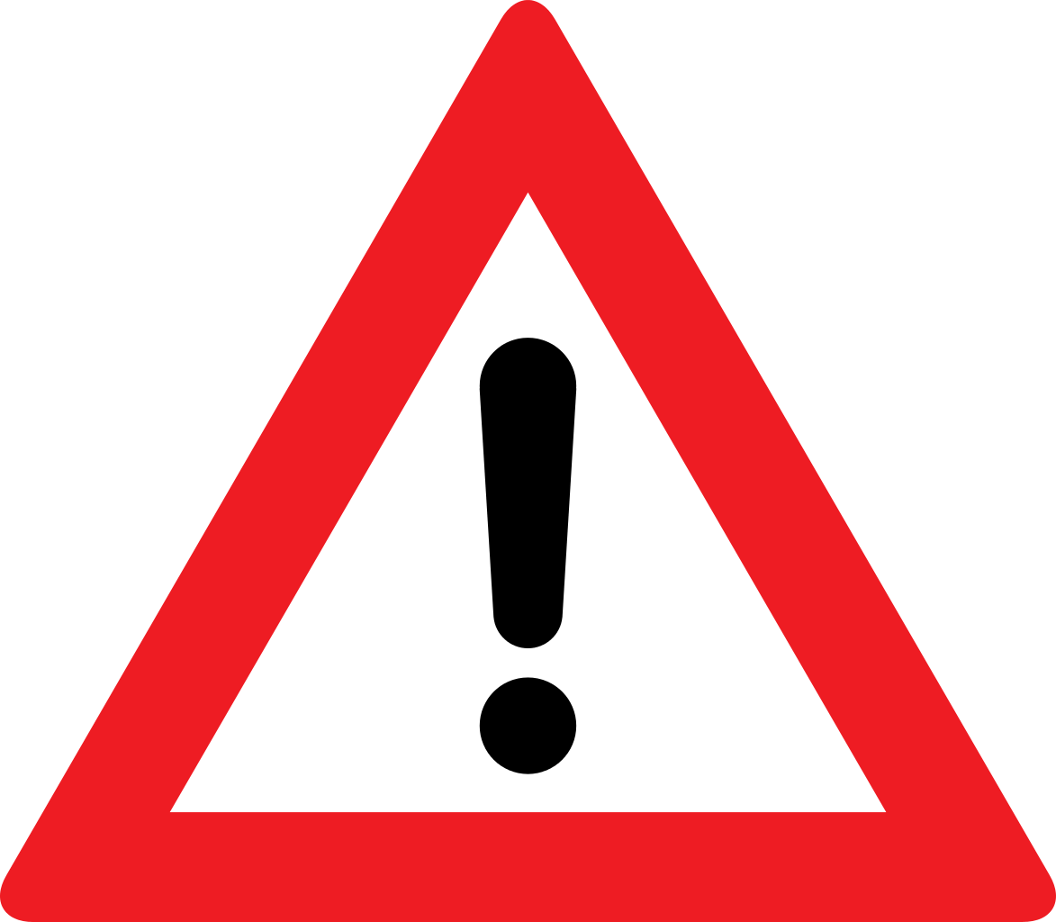 Warning Sign Clipart - Warning Sign Icon Png (1173x1024)