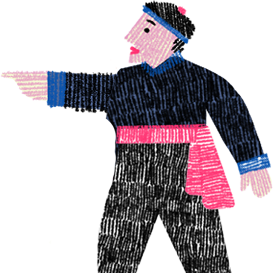 Joe Bee Xiong Pointing - Illustration (608x608)