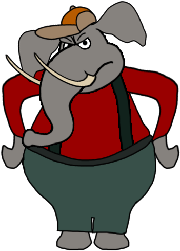 Crackerjack A Elephant Lumberjack By Twoodland1994 - Cartoon (419x528)