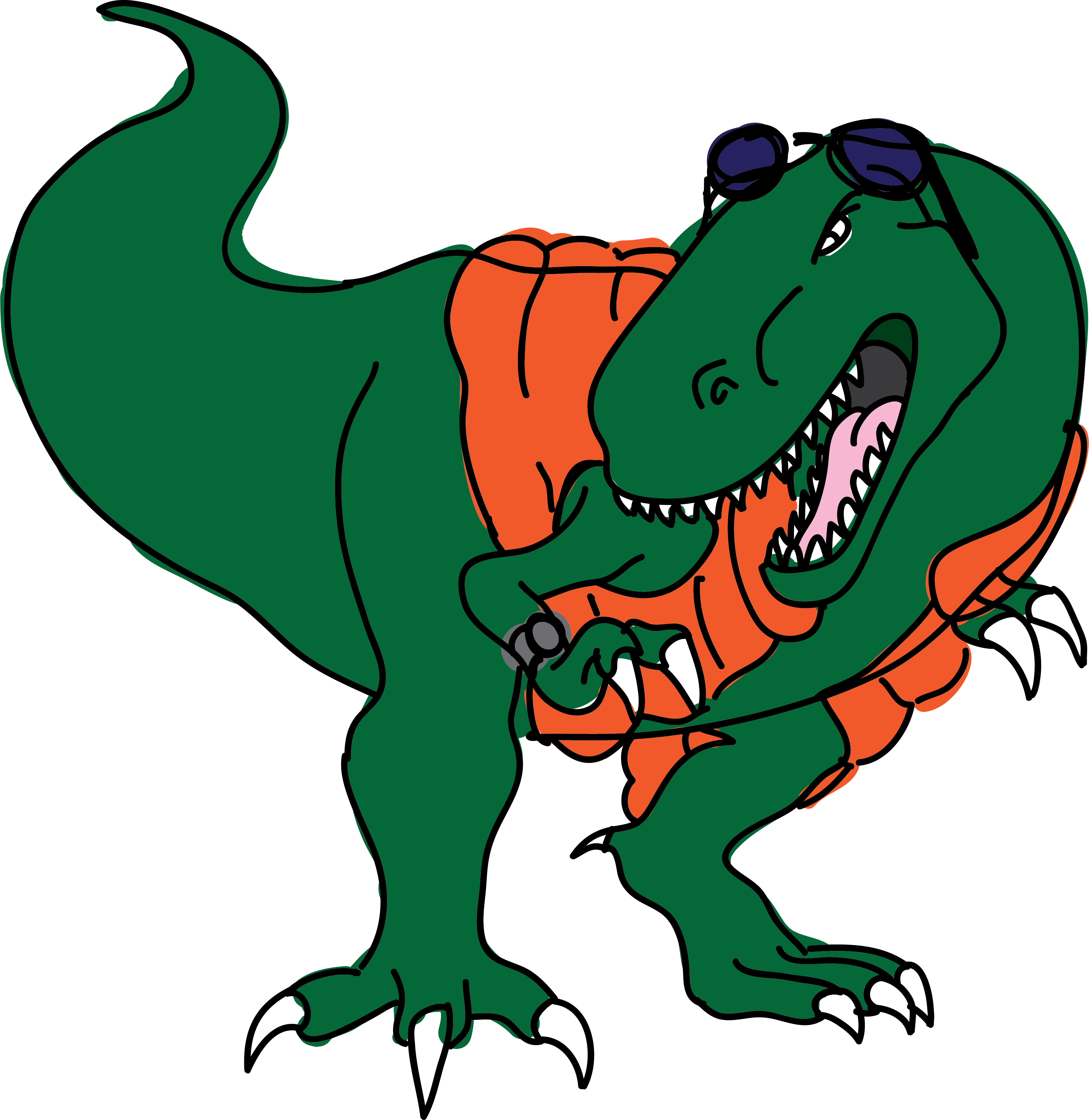 It's Jurassic Park Meets Back To The Future - Back To The Future Dino (3532x3634)
