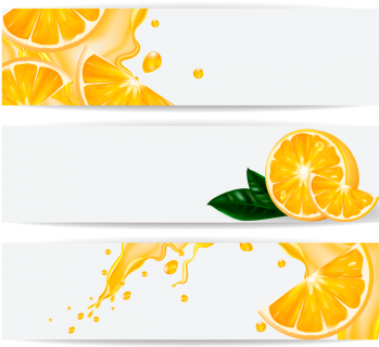 Cards With Realistic Orange And A Splash Of Juice, - Citrus × Sinensis (360x360)