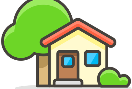 House Clipart Emoji - Icon House Tree Png (450x300)