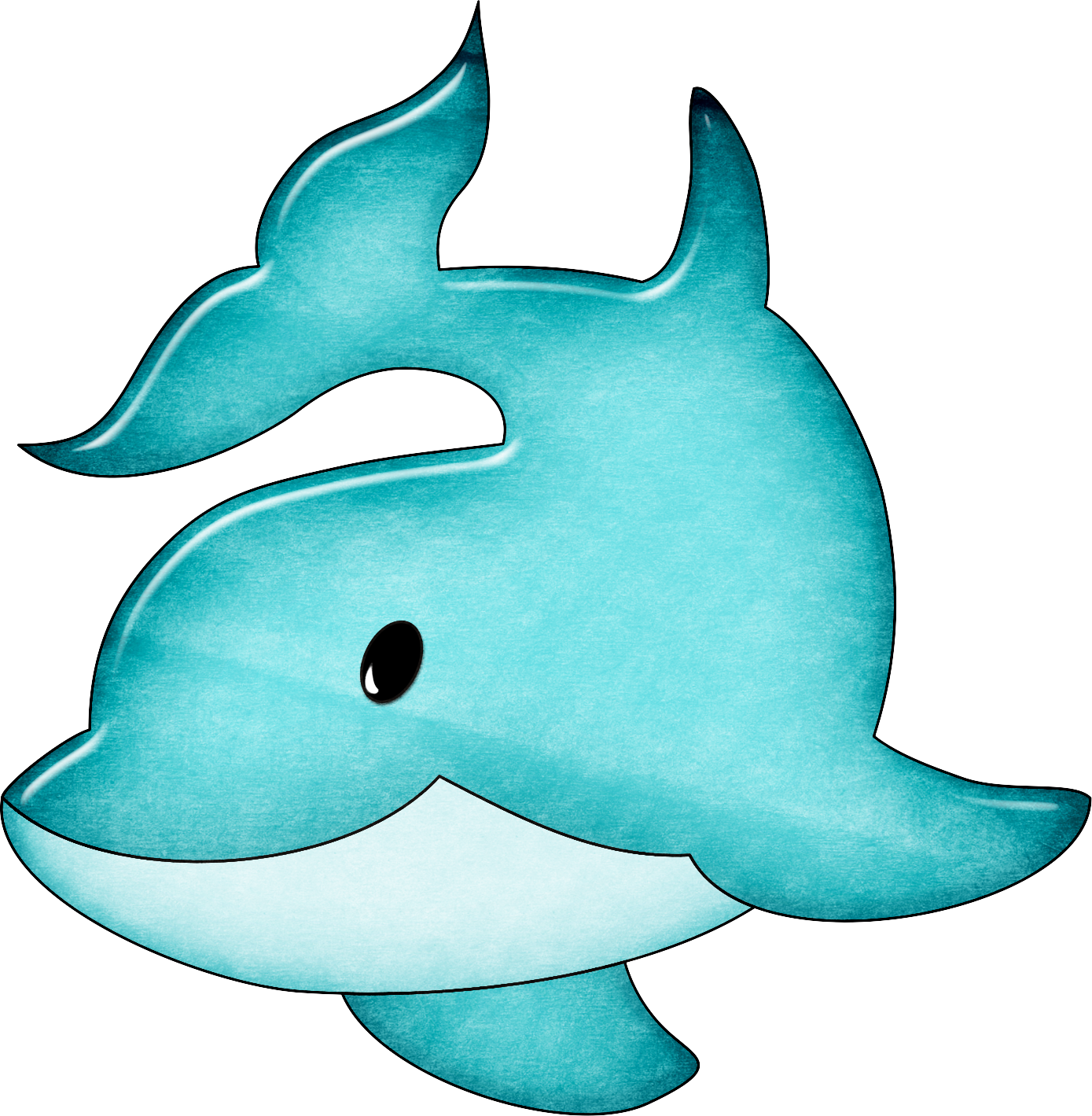 Clipart Dolphin Marine Biology - Cartoon (1389x1419)