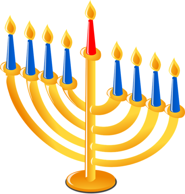 Joyful Feast Of Hanukkah - Menorah Hanukkah Clipart (600x627)