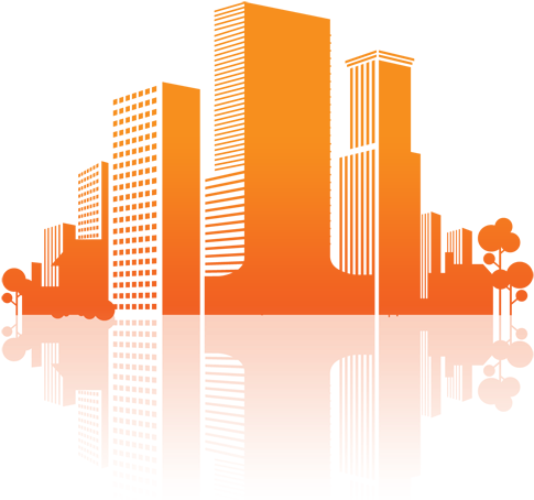 Orange-buildings - City In Wifi (492x469)