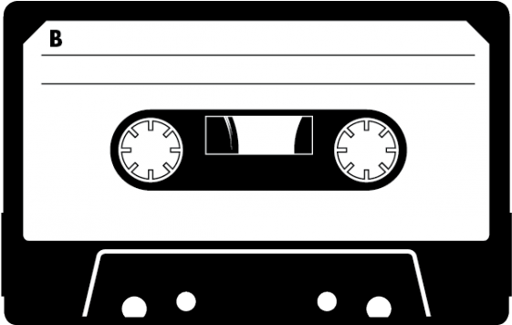 Vintage Audio Cassette Wall Sticker Casette Tapes, - Cassette Silhouette (560x504)