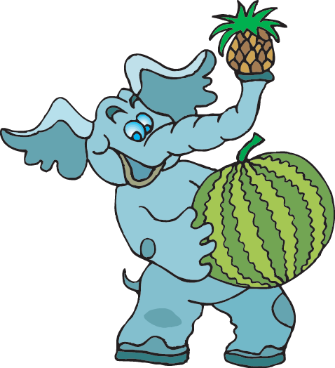 Here's A Really Fun Food Web Game From Scholastic - Elephant Holding A Pineapple (478x524)