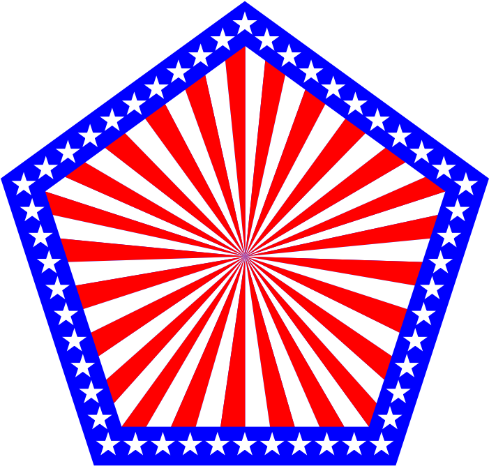 Clipart - Amerigon - Us Flag Pentagon Shape (800x800)