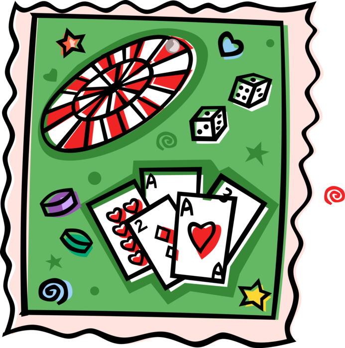 Vector Illustration Of Casino Gambling Games Of Chance - Vector Illustration Of Casino Gambling Games Of Chance (693x700)