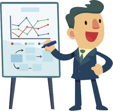 Business Man Presenting Cartoon Illustration - Cartoon (470x460)