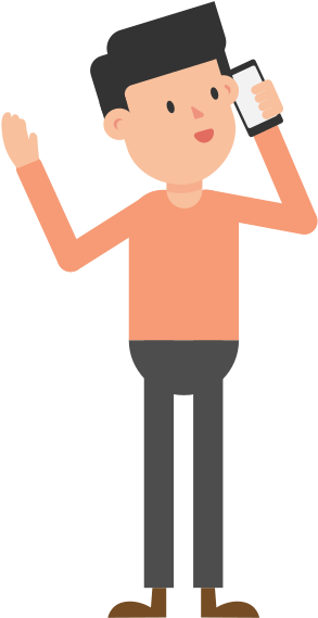 Man Talking On The Phone Cartoon Vector - Phone Vector Png (1280x720)