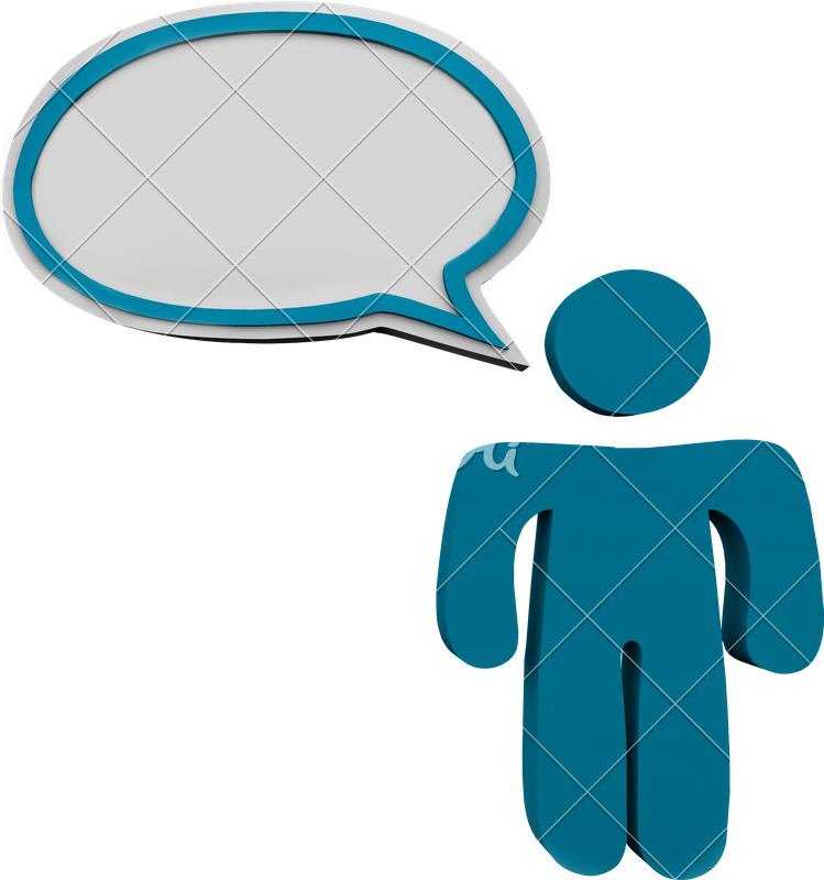 Speech Bubble Person Talking Speaking Man Blue Cloud - Speech Bubble Person Talking Speaking Man Blue Cloud (749x800)