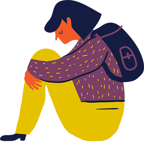 There He Was Partially Stabilized In 20 Days And Later - Sad Depression Clipart (473x479)