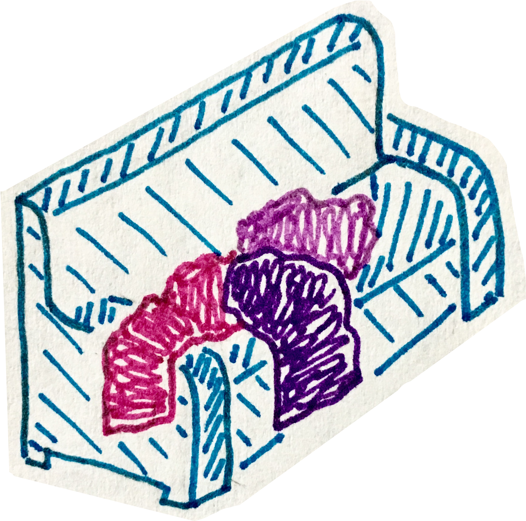 A Doodle Of A Blue Couch - A Doodle Of A Blue Couch (2164x2165)