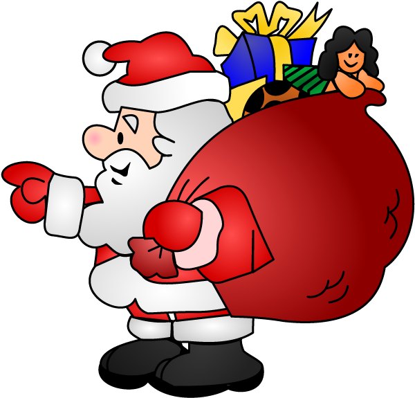 Denver's Largest Tree Lot - Santa Claus Clipart Animated (612x592)