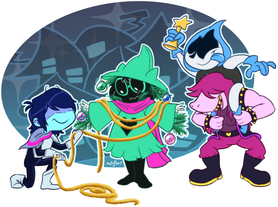 Ralsei The Christmas Tree By Minflori - Deltarune Lancer (923x866)