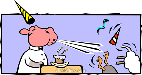 Blowing Out The Candles Royalty Free Vector Clip Art - Kerzen Auspusten (480x253)