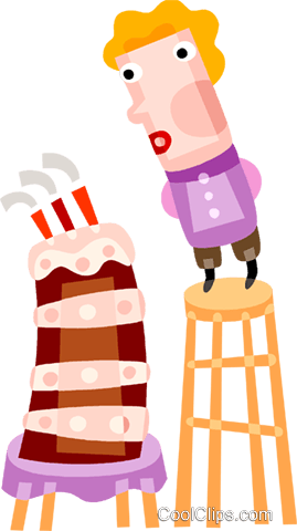 Girl Blowing Out Candles Royalty Free Vector Clip Art - 吹 蠟燭 (269x480)