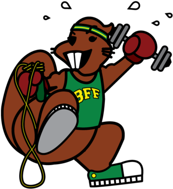 Beaver Fitness Fever - Cartoon (386x500)