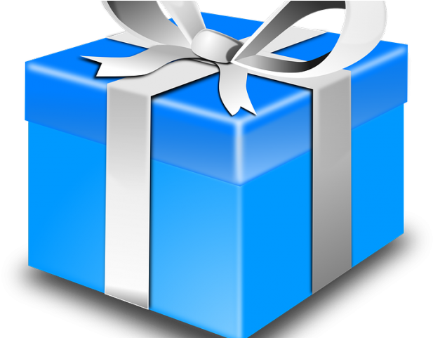 Gift Clipart Blue Silver - Present Clip Art (640x480)