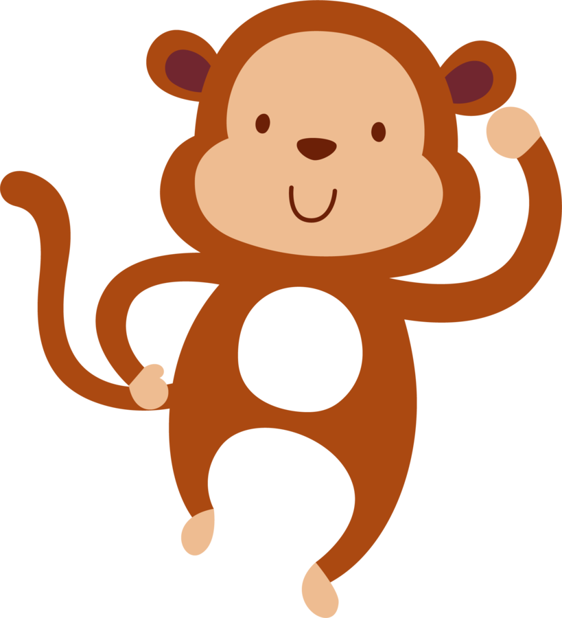 Monkey Illustration, Say Hello, Party, Decor, Clip - Noahs Ark Wall Stickers (819x900)