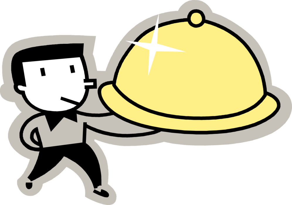 Vector Illustration Of Restaurant Maître D'hôtel Waiter - Vector Illustration Of Restaurant Maître D'hôtel Waiter (996x700)