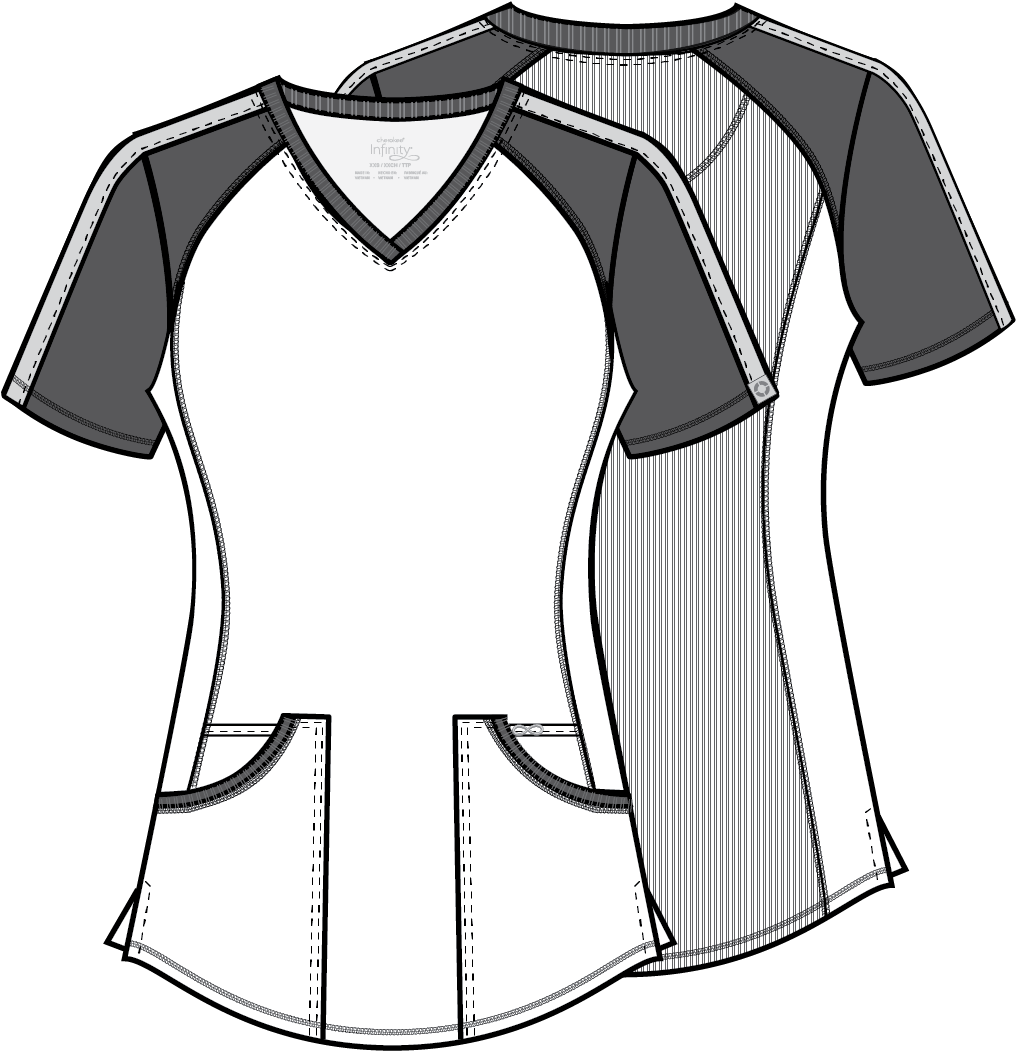 Colorblock V-neck Top - Active Shirt (1050x1050)