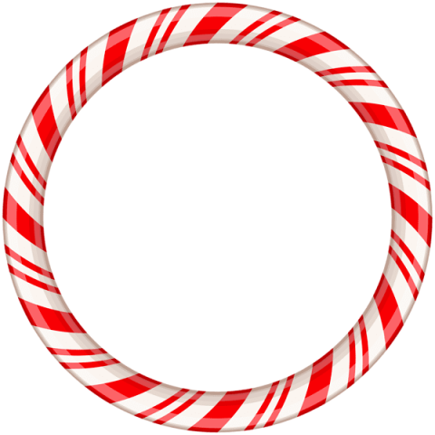 Cane Round Border Frame - Candy Cane Circle Frame Png (480x480)