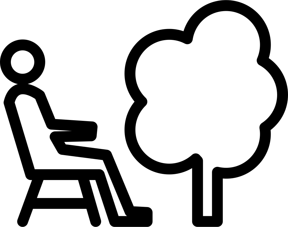 Person Sitting On A Chair Beside A Tree Comments - Icono Persona Sentada Png (980x774)