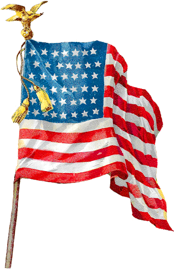 Vintage Patriotic American Flag Clip Art - Vintage American Flag Illustration (398x620)