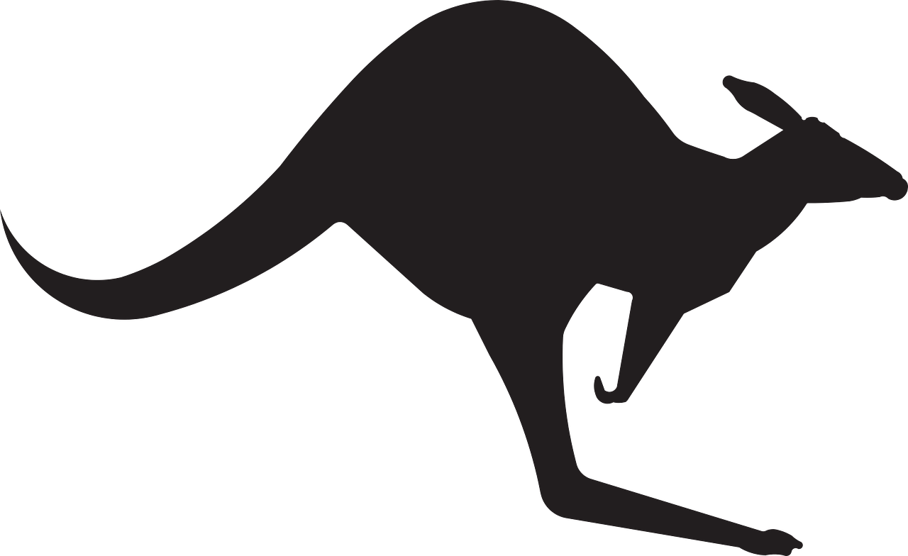 Australia, Kangaroo Animal Australia Jump Silhouette - Kangaroo Sign (1280x784)