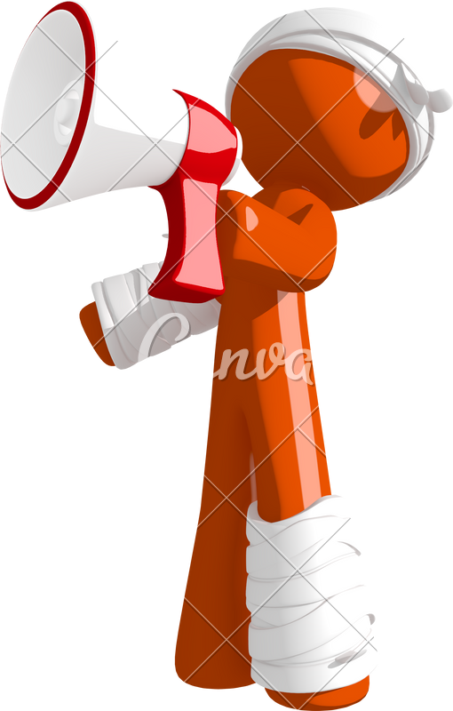 Personal Injury Victim Yelling - Clip Art Guy With Bullhorn (510x800)