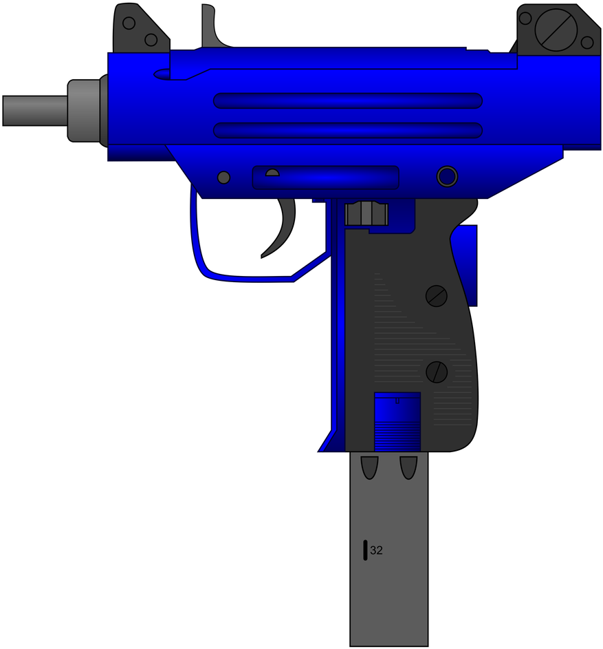 Blue Metallic Micro Uzi By Makatoons - Micro Uzi Blue (1024x1024)